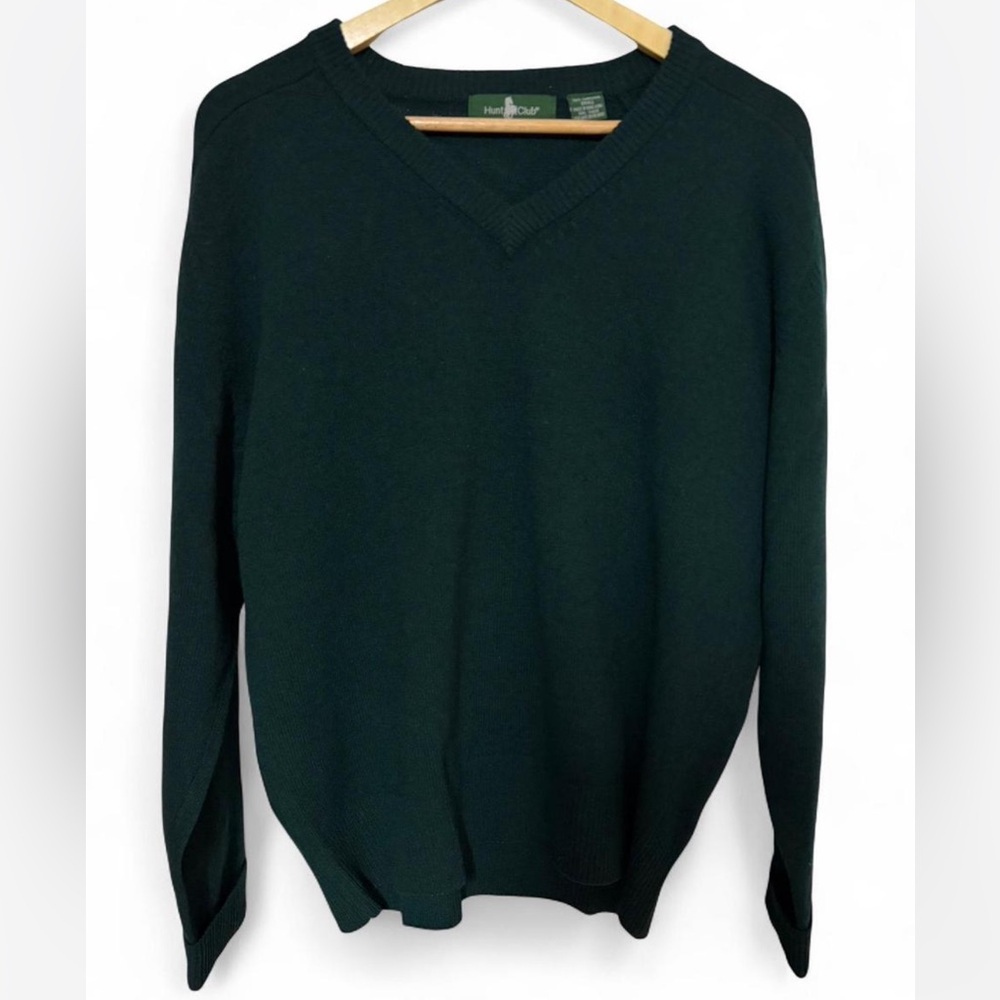 Hunt Club Deep Green V-Neck Sweater